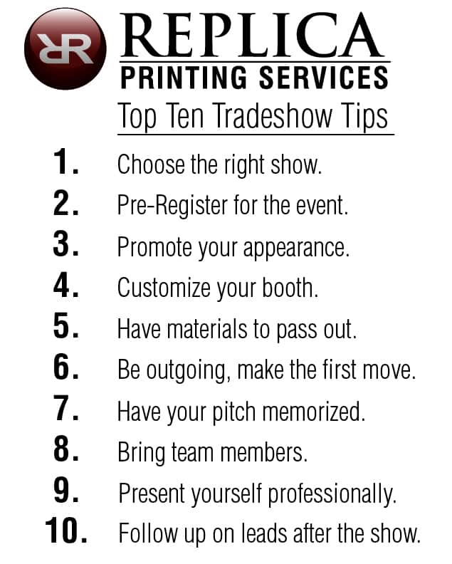 Replica’s Top Ten Trade Show Tips