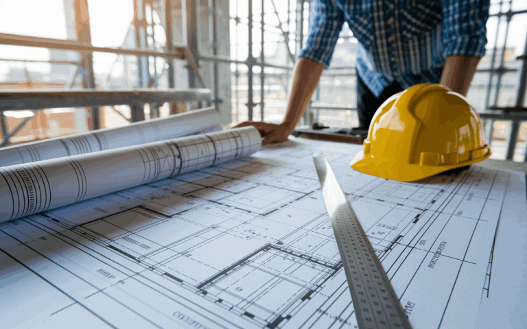 large-format architectural blueprints