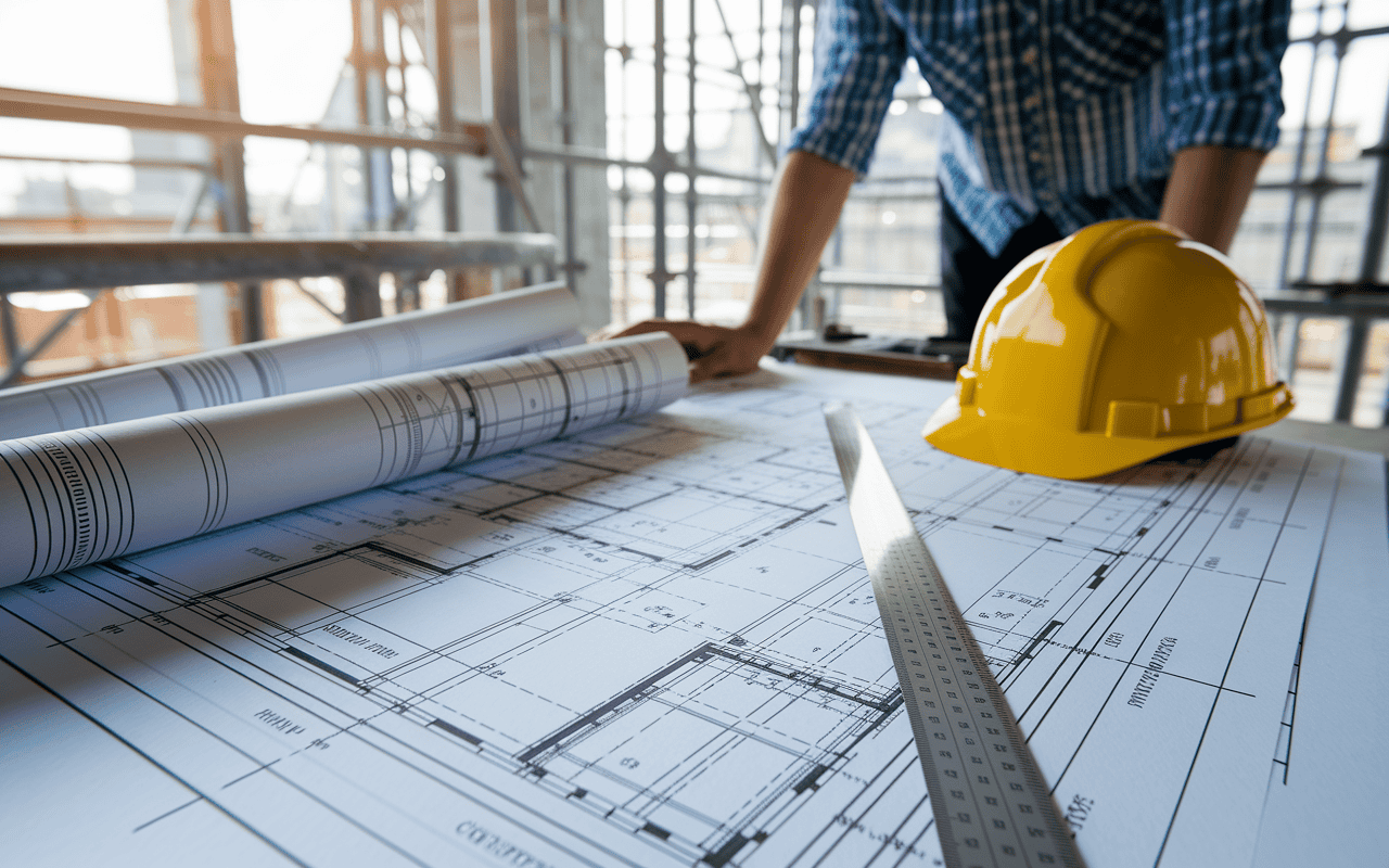 large-format architectural blueprints